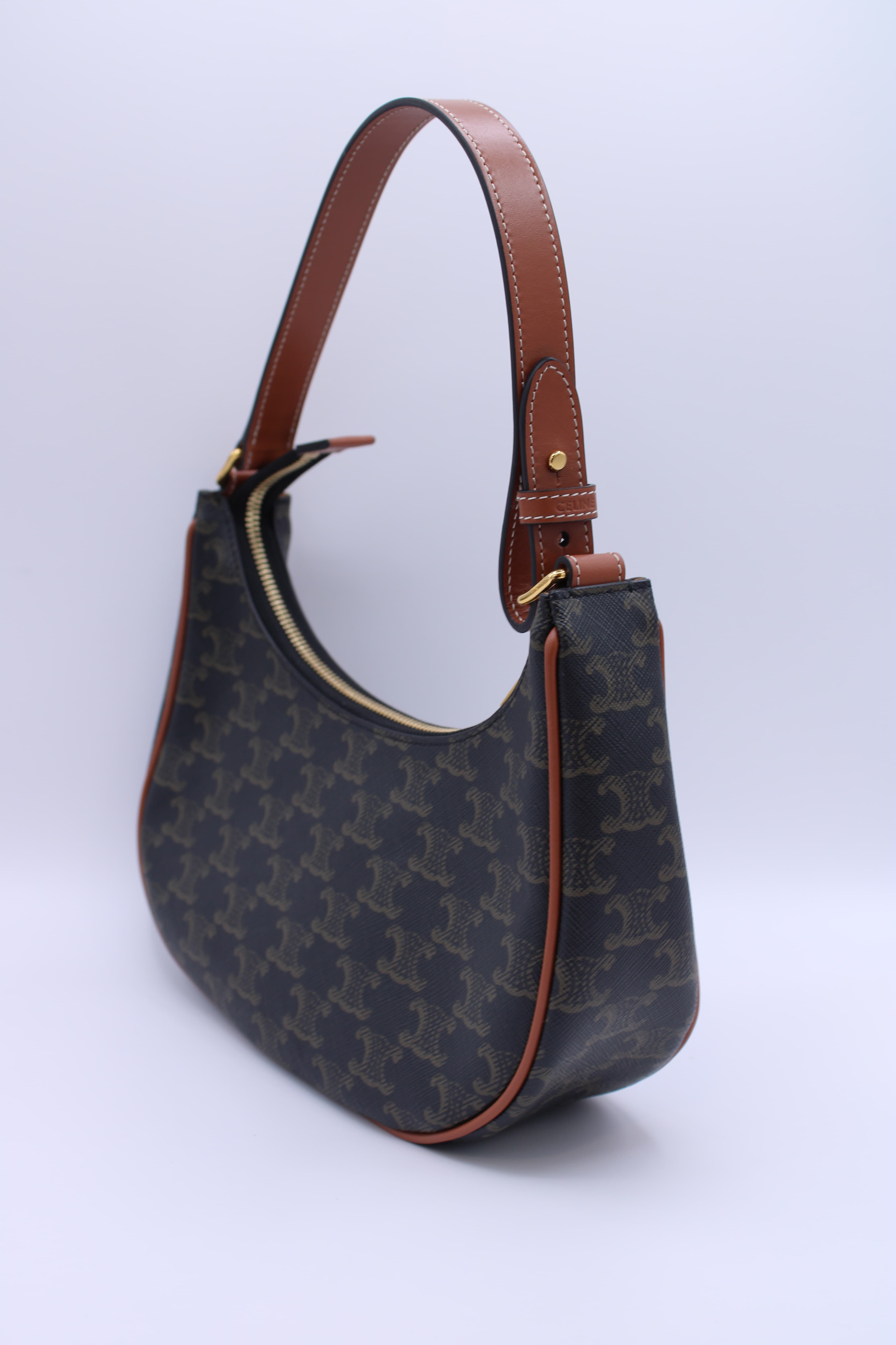 Celine Ava Shoulder Bag in Triomphe Canvas