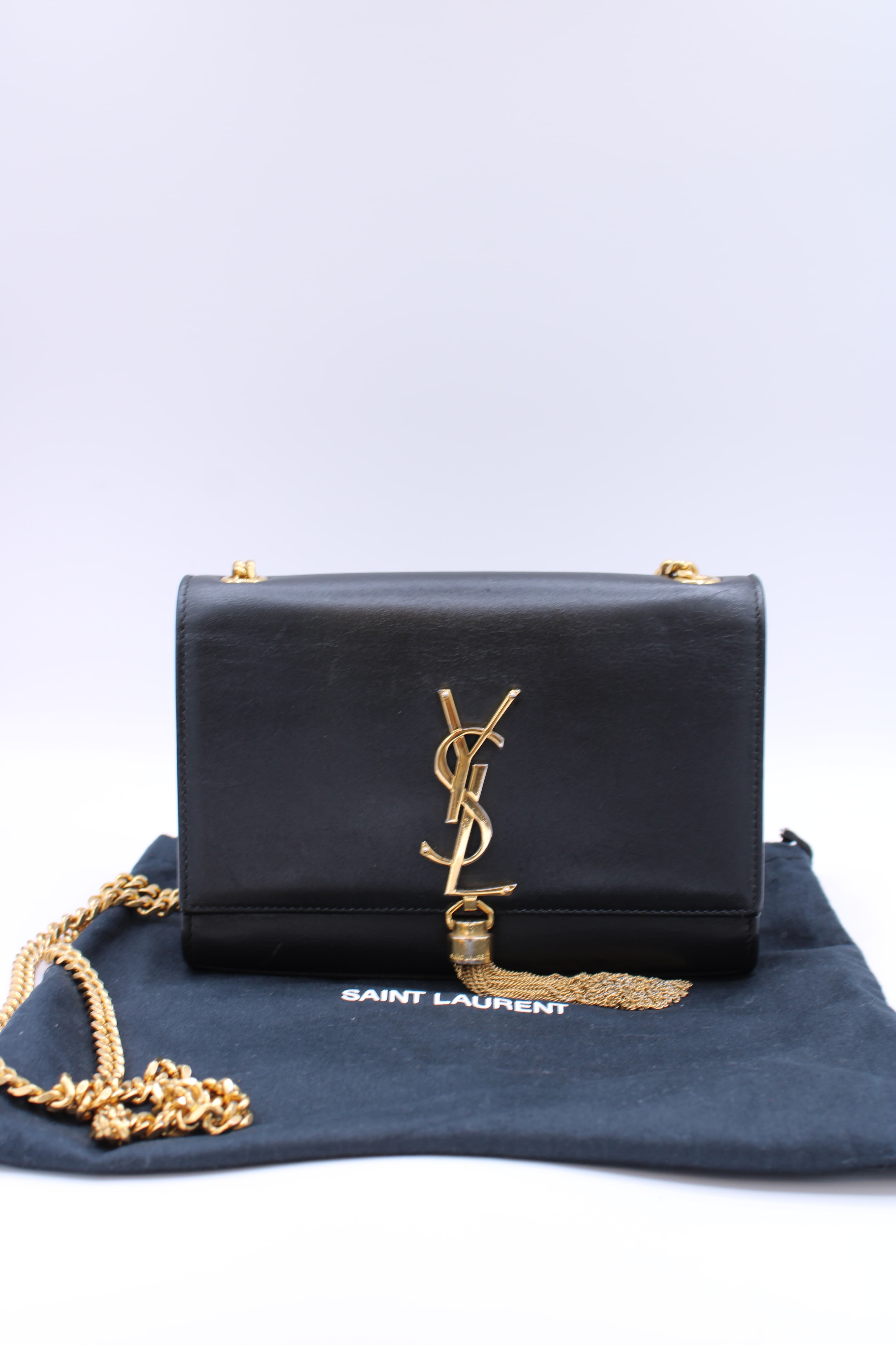 Saint Laurent Medium Kate Monogram Tassel Bag – Black