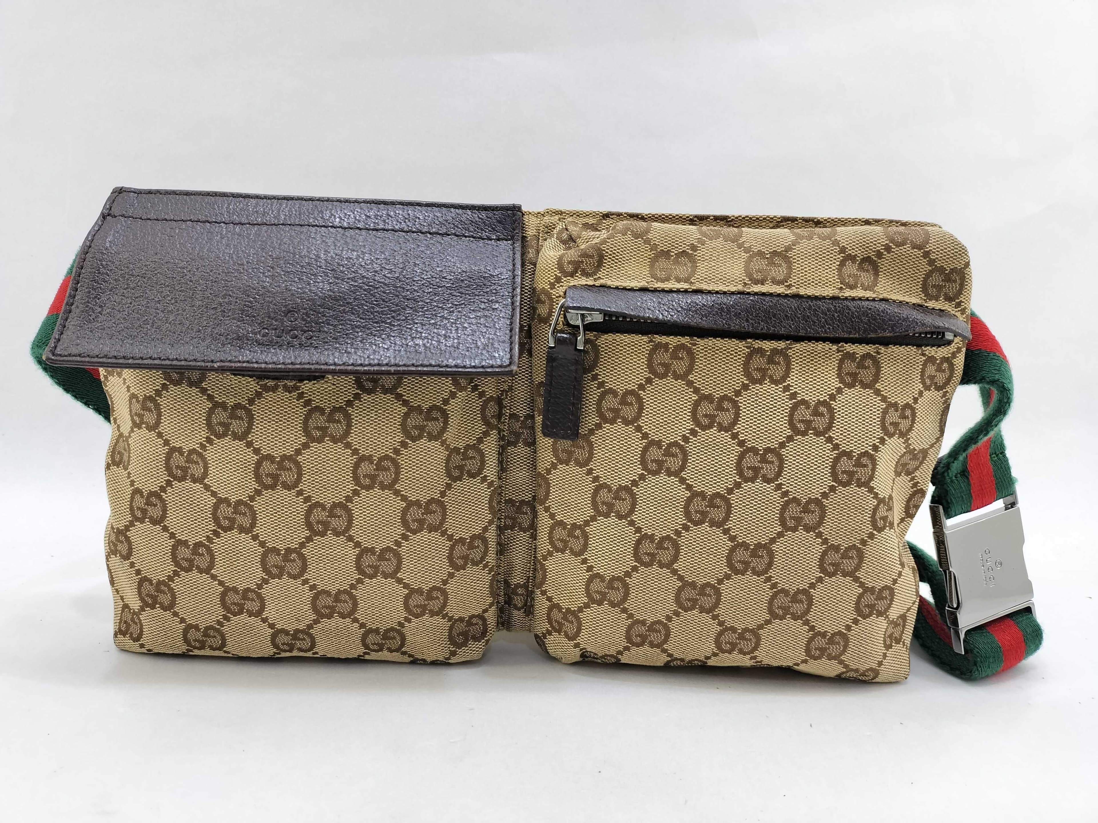 Gucci Gucci Waist Belt Bag GG Canvas Sherry Line